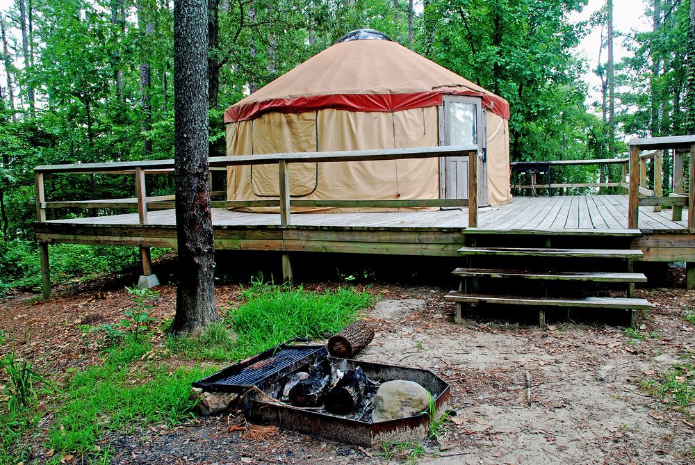 Yurt camp site at DeGray Resort Lake State Park