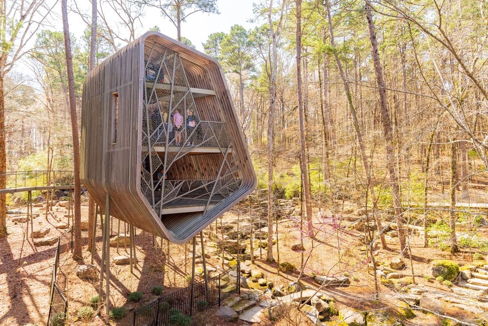 The children's garden treehouse at Garvan Woodland Gardens