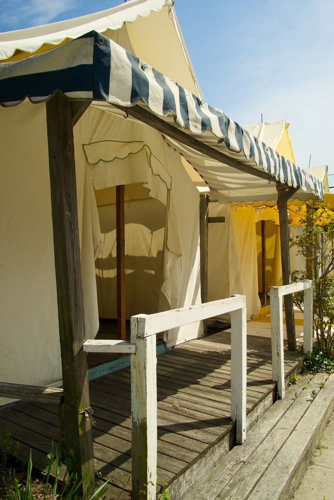 Closer exterior of a tent at Tent City