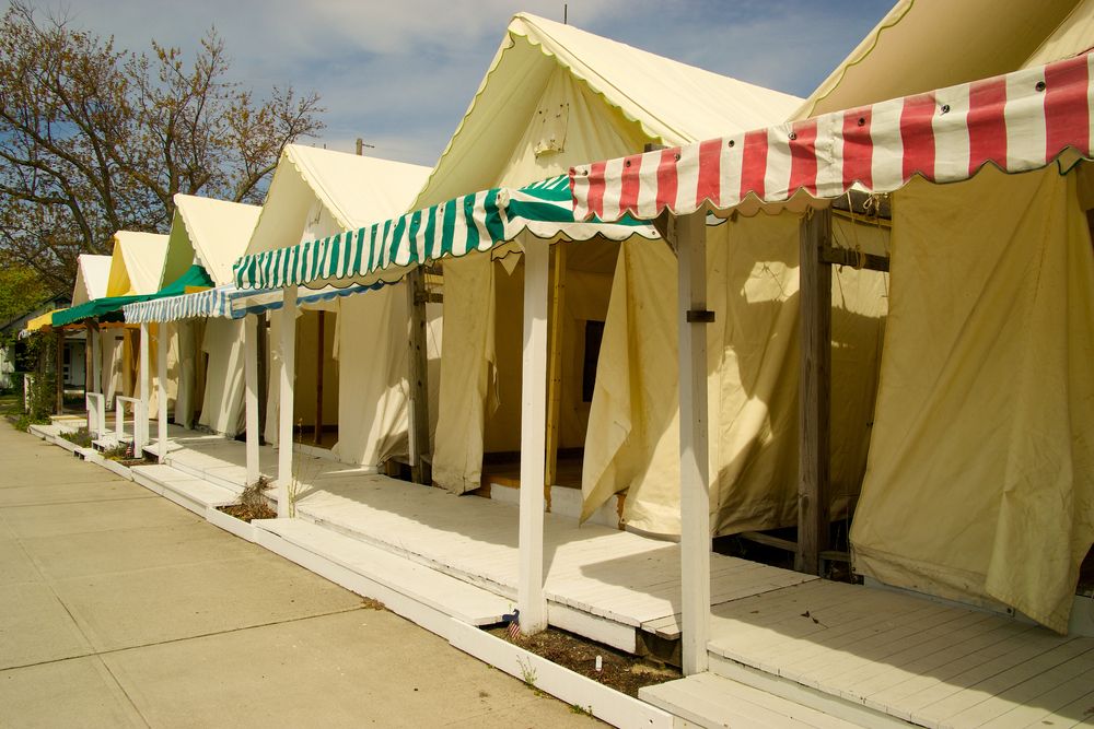 Empty tents at Tent City
