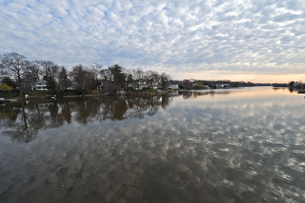 Clouds reflecting on Deal Lake