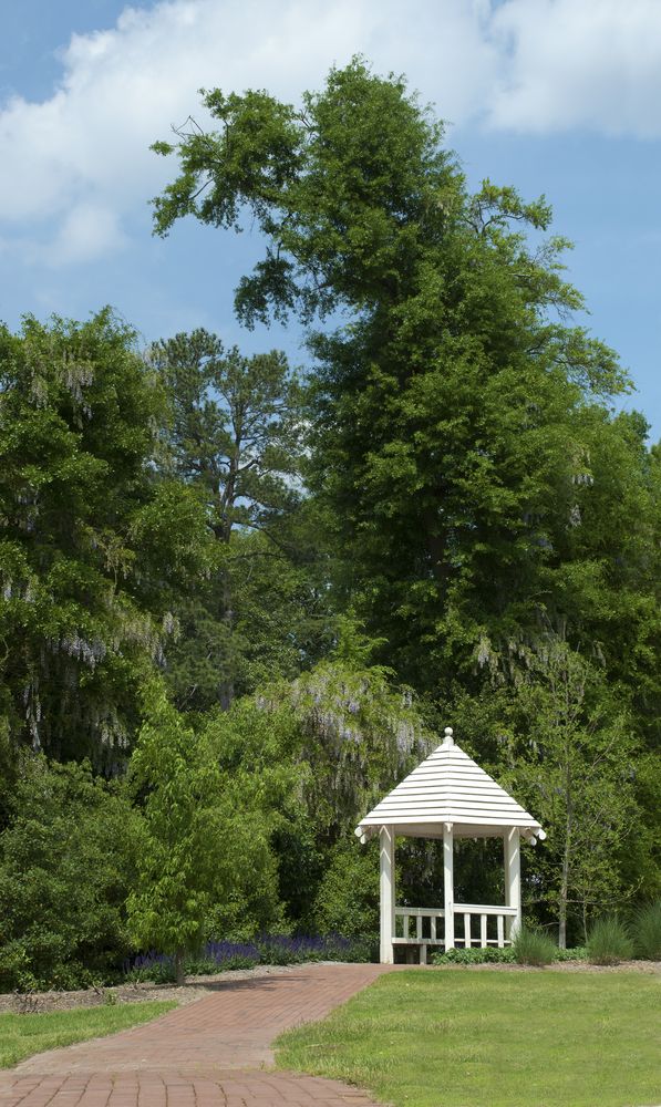 A gazebo at Hopelands Gardens
