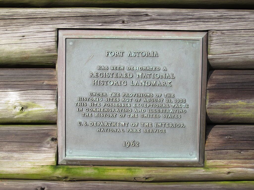 History marker plaque of Fort Astoria