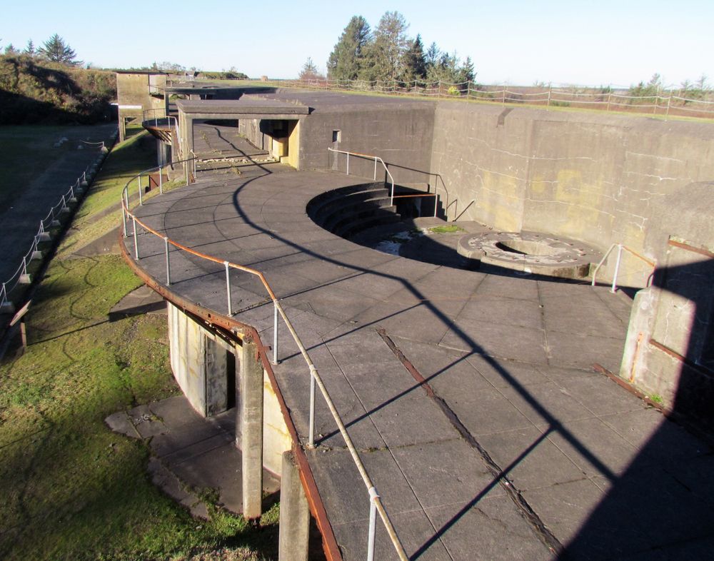 Old concrete battery at Fort Stevens State Park