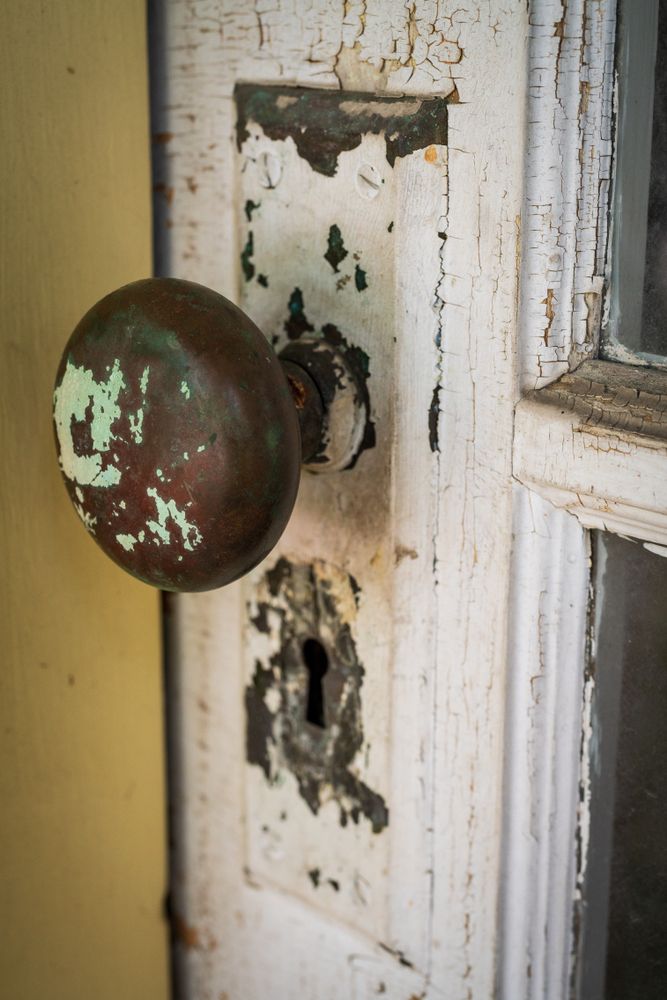 Rusty old doorknob of Harriet Tubman Home