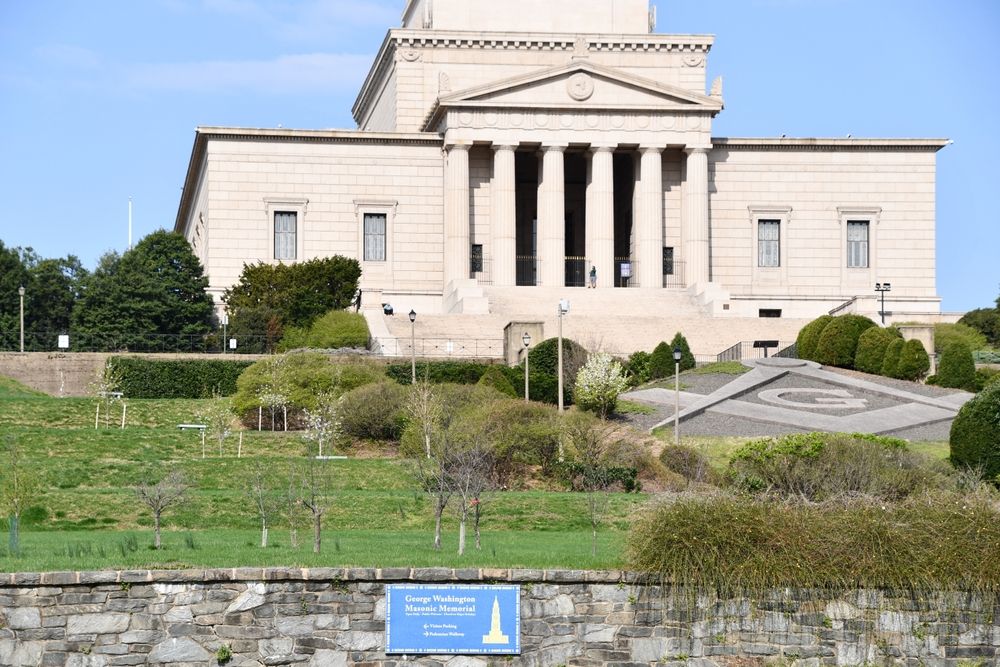View of George Washington Masonic Memorial's entrance