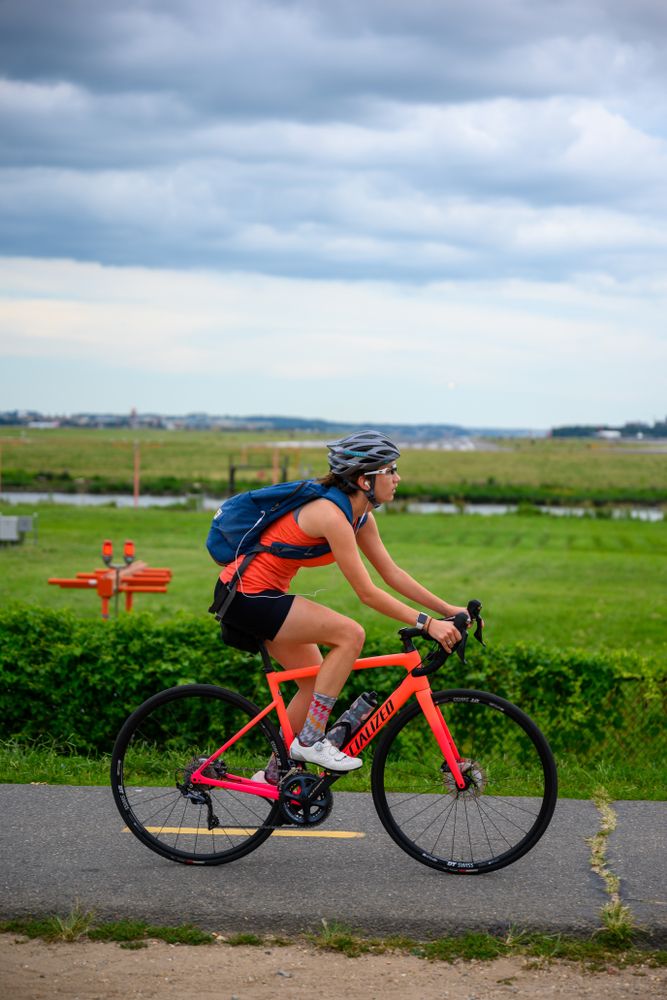 A person riding a bike along Mount Vernon Trail