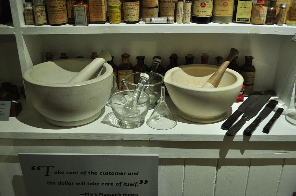 Pharmacist tools in White River Valley Museum