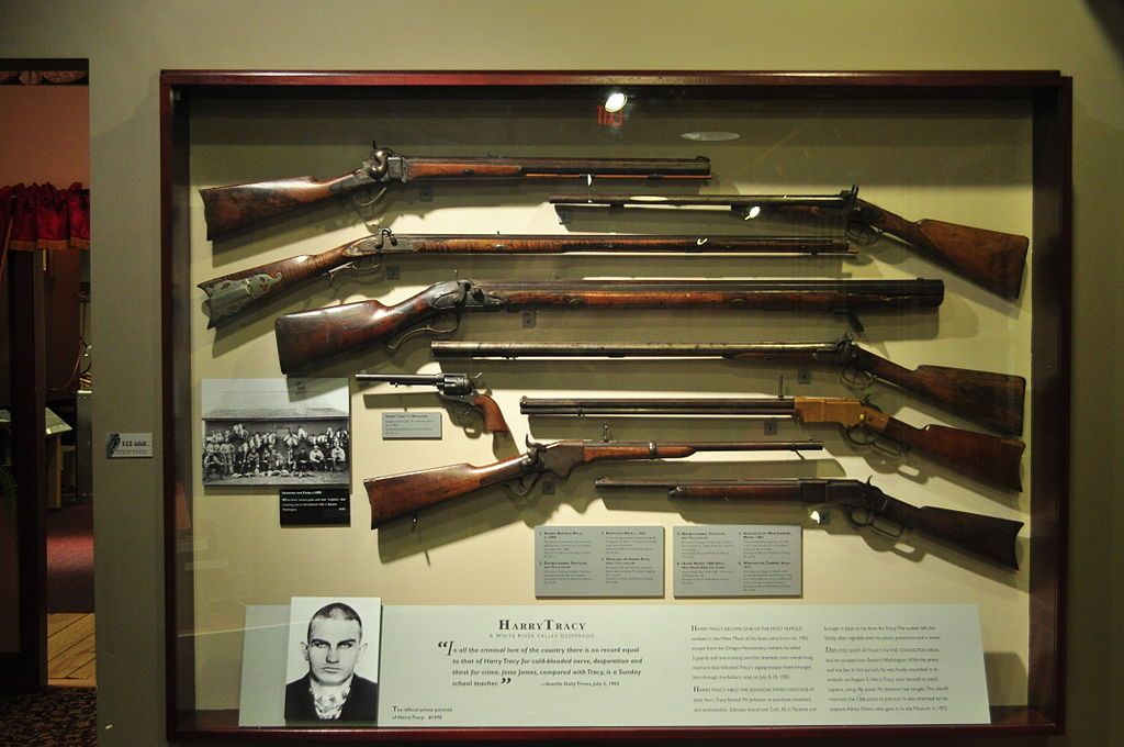 Firearms displayed in White River Valley Museum