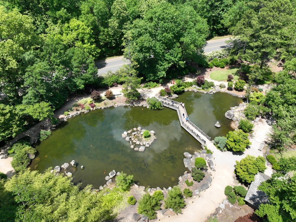Aerial view of Birmingham Botanical Gardens