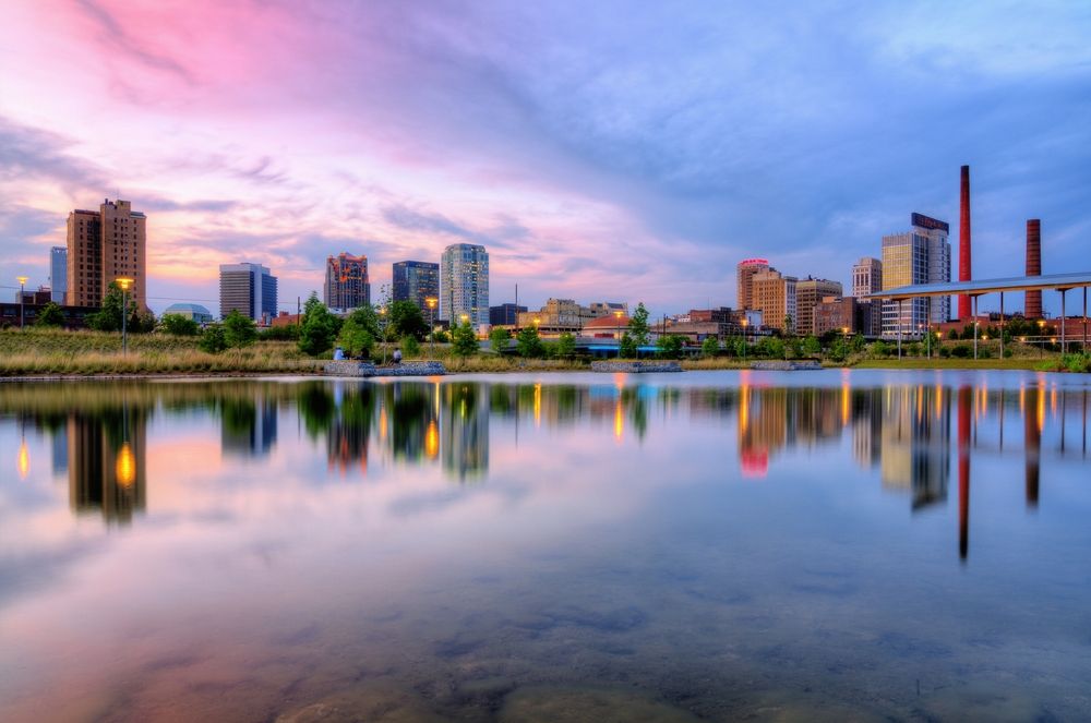 The waters of Birmingham Railroad Park