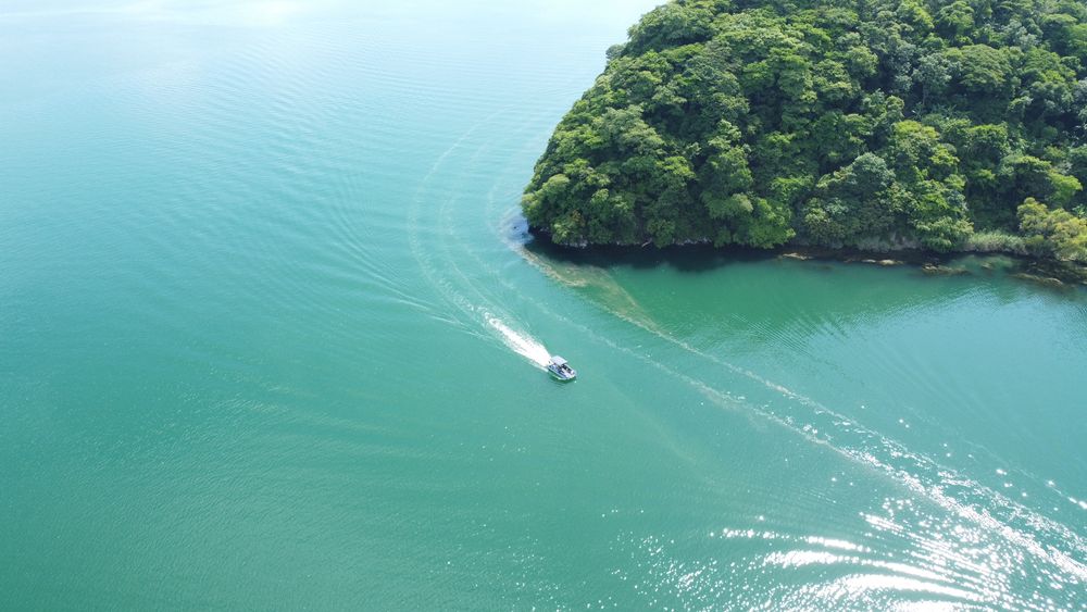 Boat in Lake Ilopango