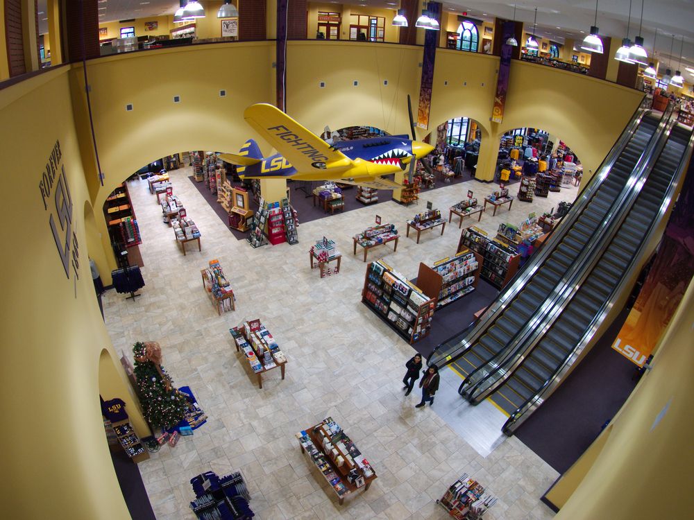 Interior of Louisiana State University Campus' bookstore
