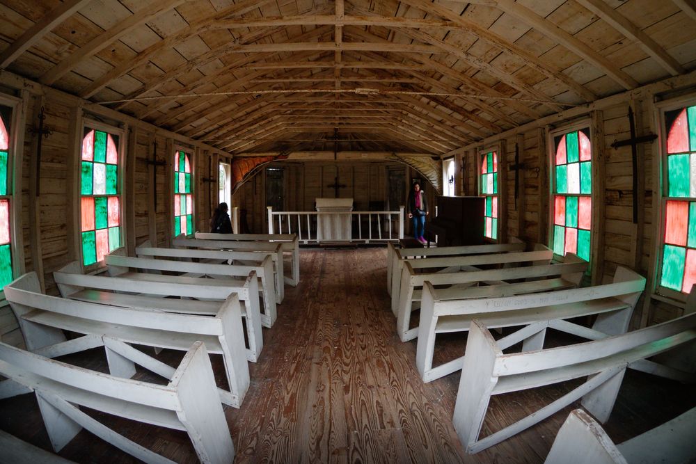Interior of a church at LSU Rural Life Museum