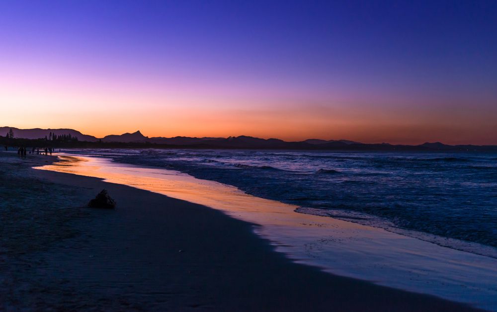 Gorgeous sunset over Belongil Beach