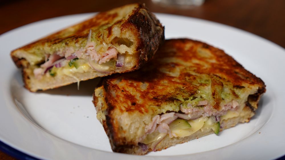 A plate of sandwich at The Farm Byron Bay's restaurant