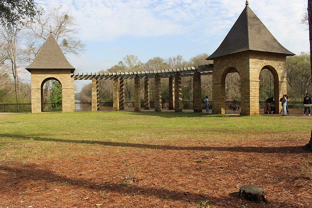 Stone pavilion at Amerson River Park