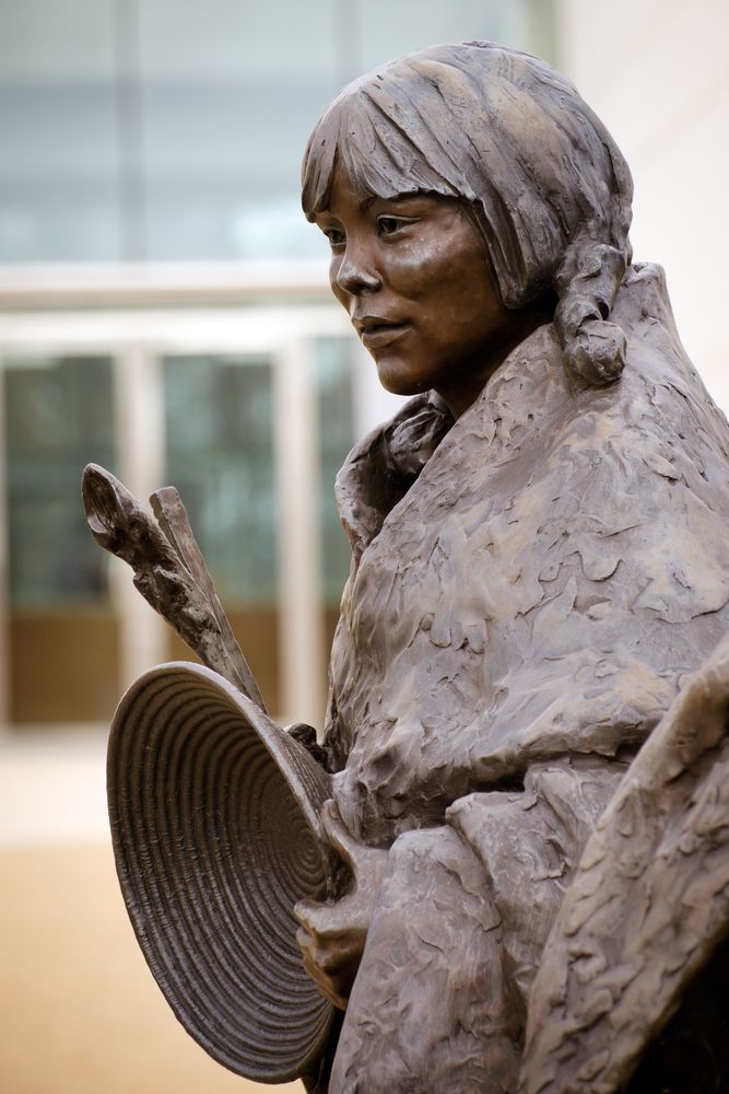 Statue on the grounds of Booth Western Art Museum