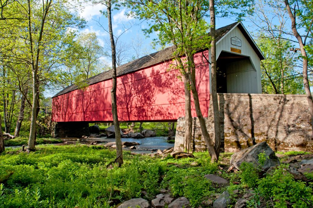 Exterior of Sheard's Mill historic covered bridge