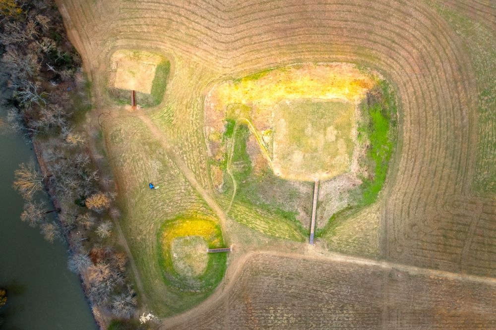 Aerial view of Etowah Indian Mounds State Historic Site
