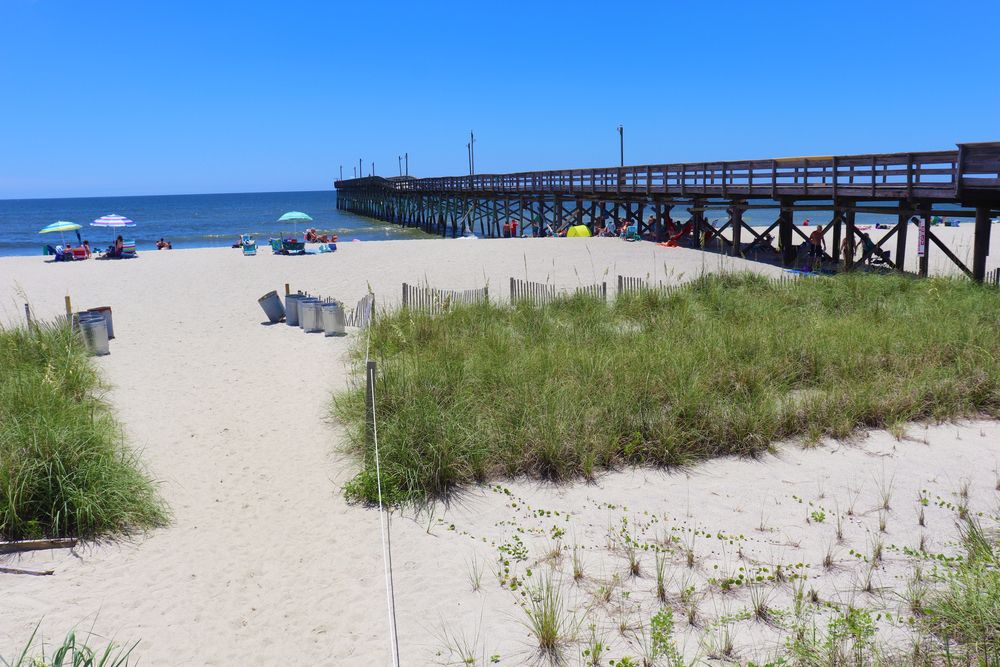 People enjoying the sun at Holden Beach
