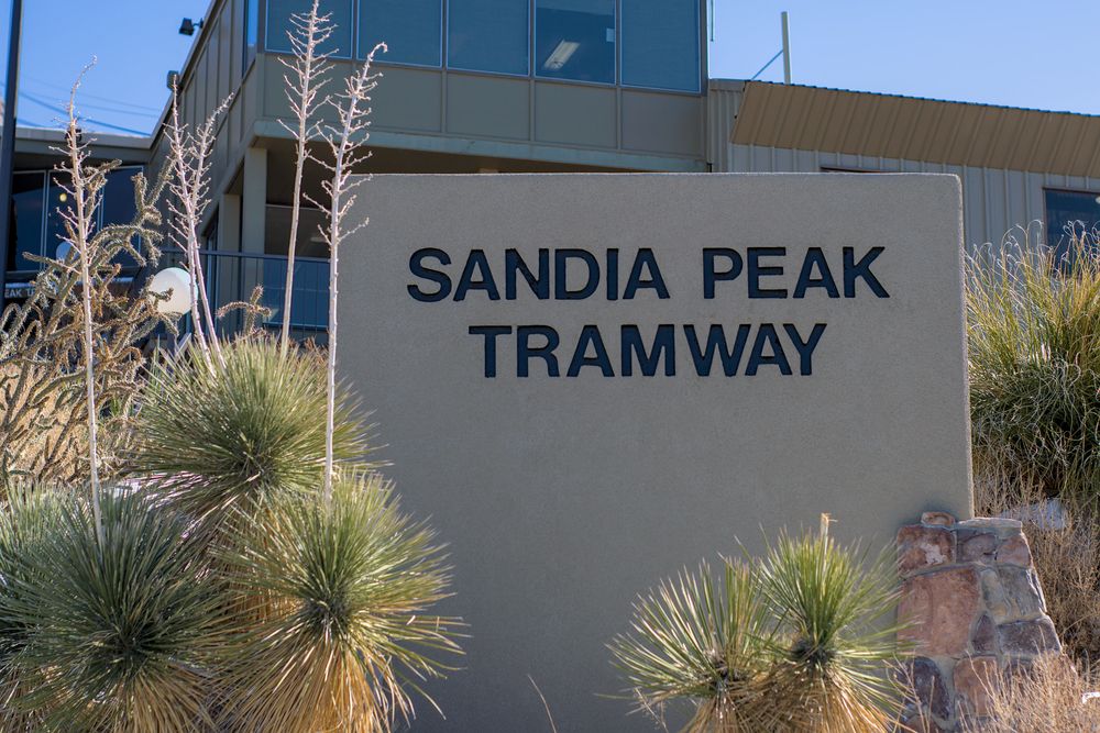 Signage of Sandia Peak Tramway
