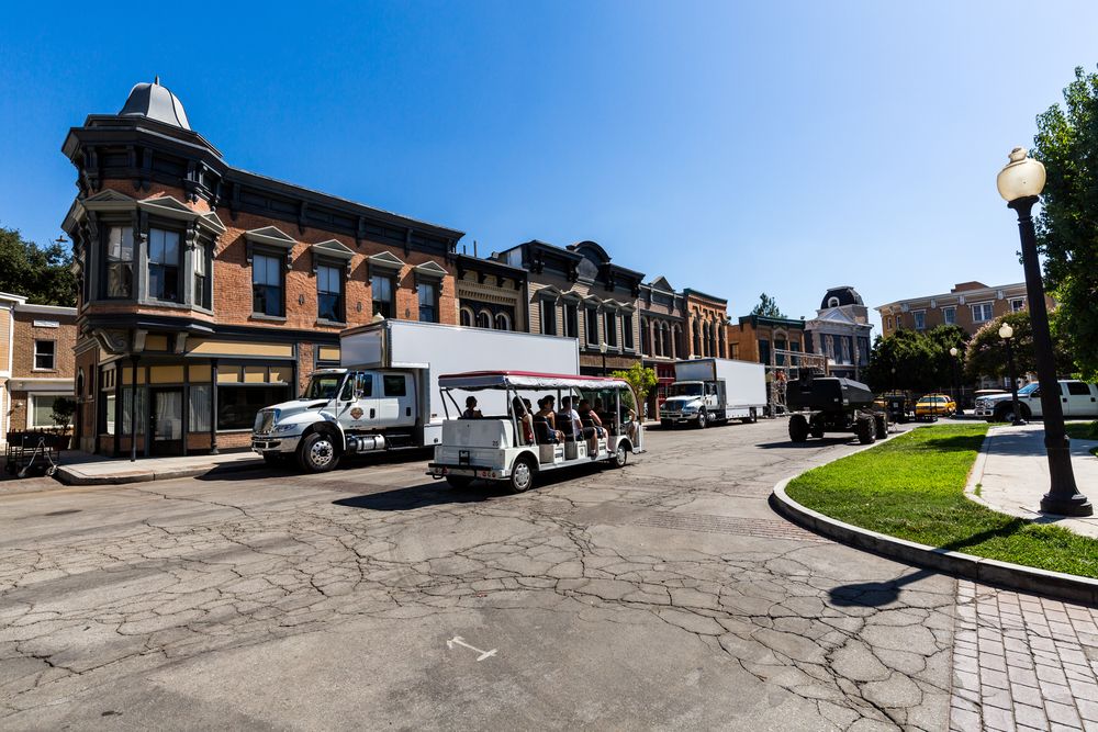 Tour vehicle along Media District