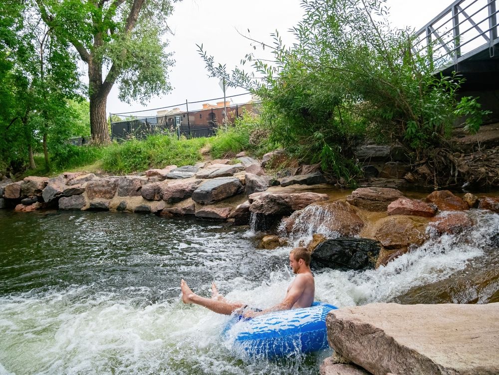 Water sports on Boulder Creek