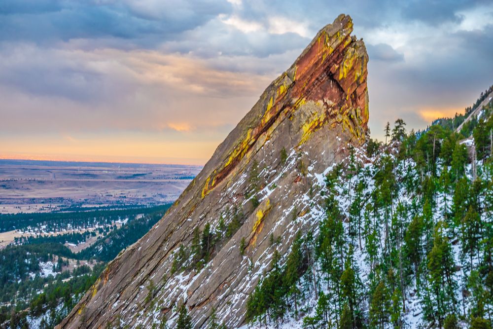 Pointed rock formations of The Flatirons
