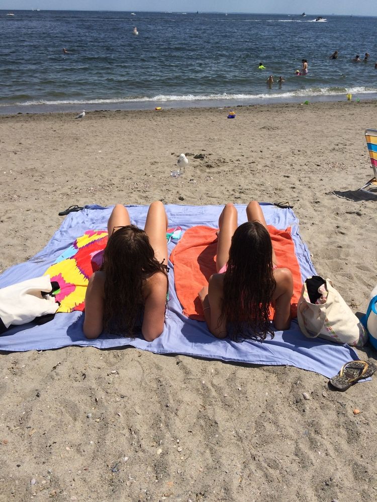 Girls enjoying the sun at Jennings Beach