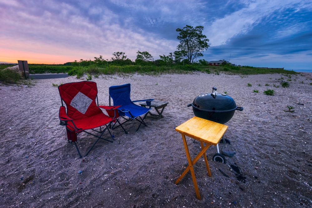 Barbecue set up at Long Beach