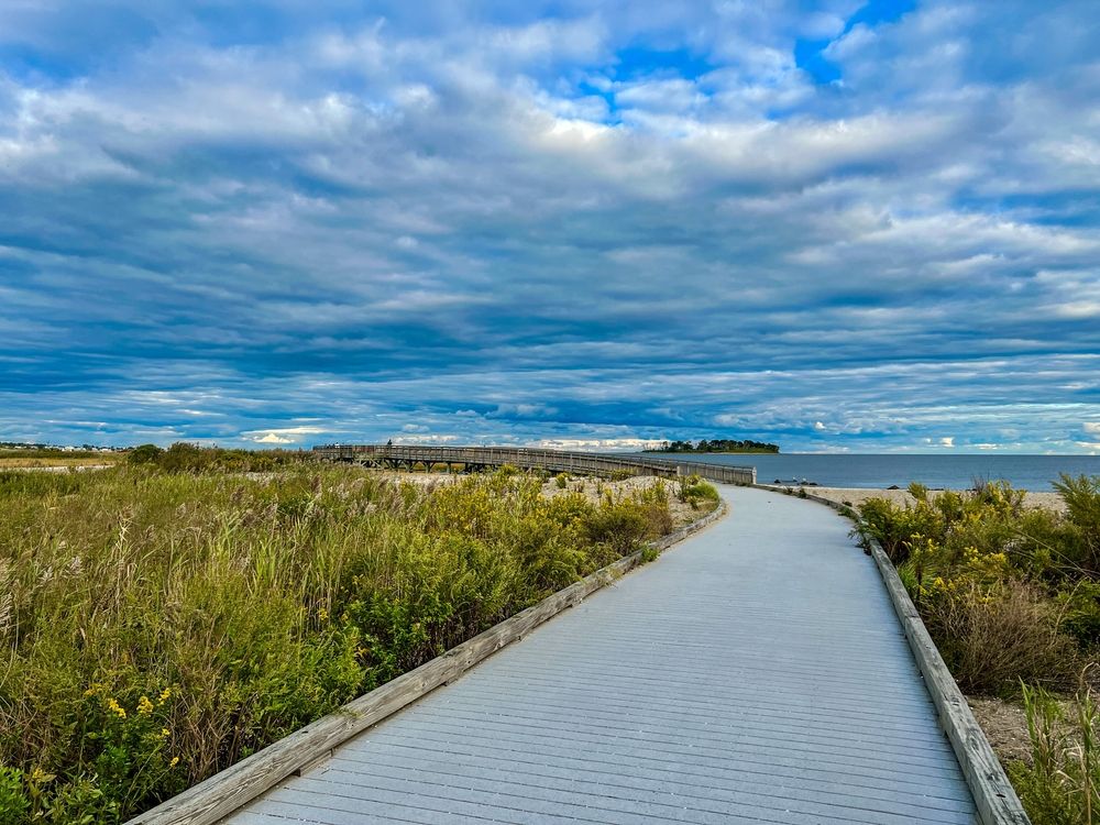Boardwalk trail at Silver Sands State Park