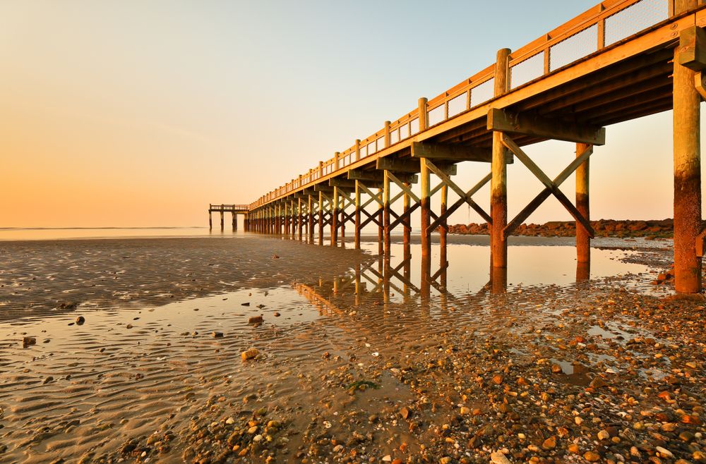 A pier at Walnut Beach