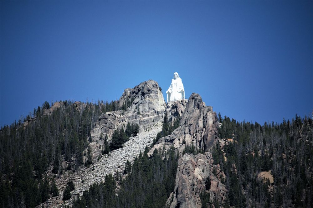Daytime view of Our Lady of the Rockies