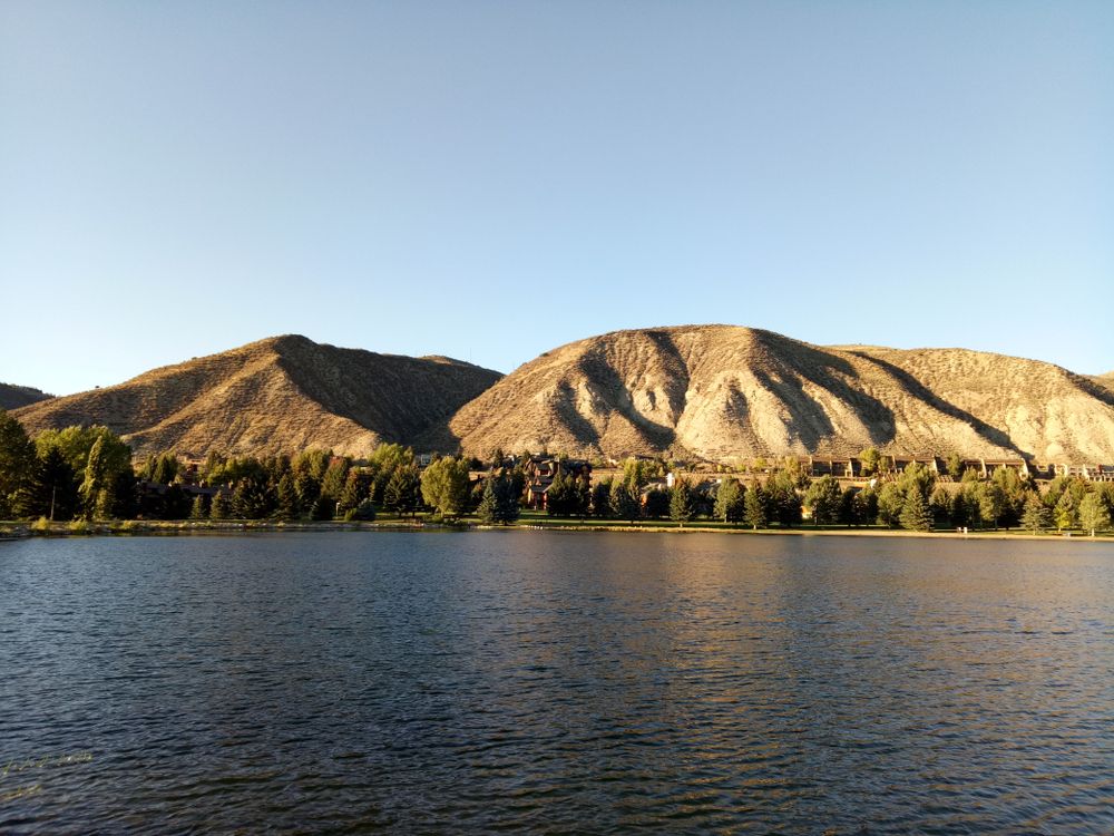 Calm water of Benchmark Lake Reservoir