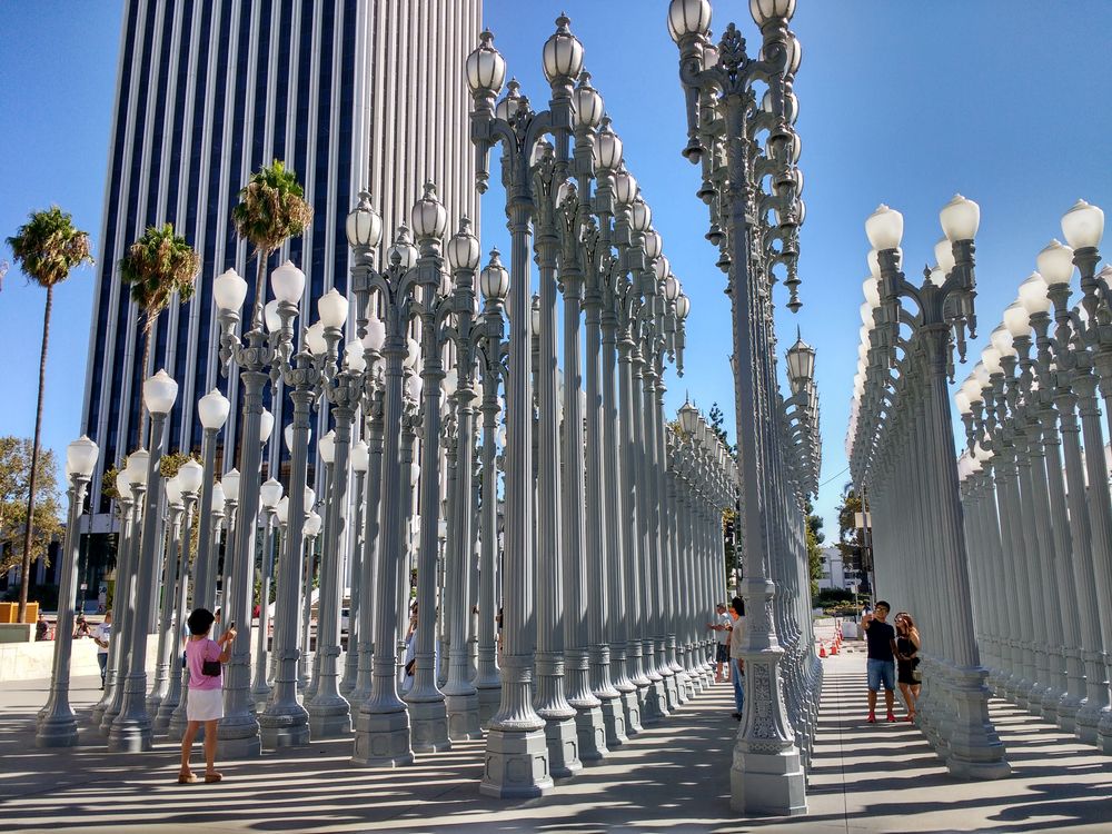 Urban light artwork of Los Angeles County Museum of Art