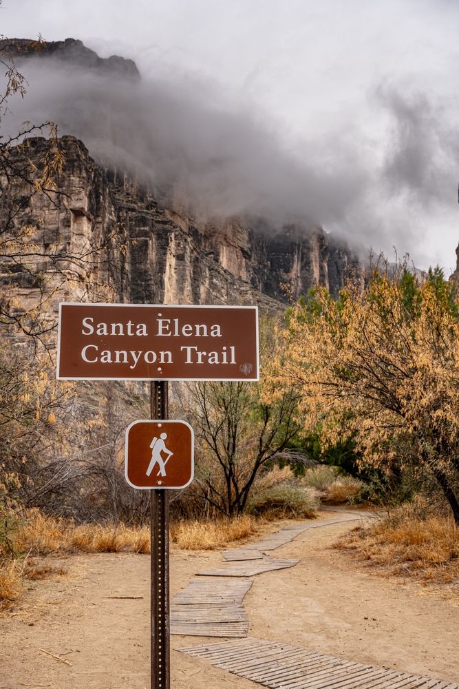 Sign of the Santa Elena Canyon Trail
