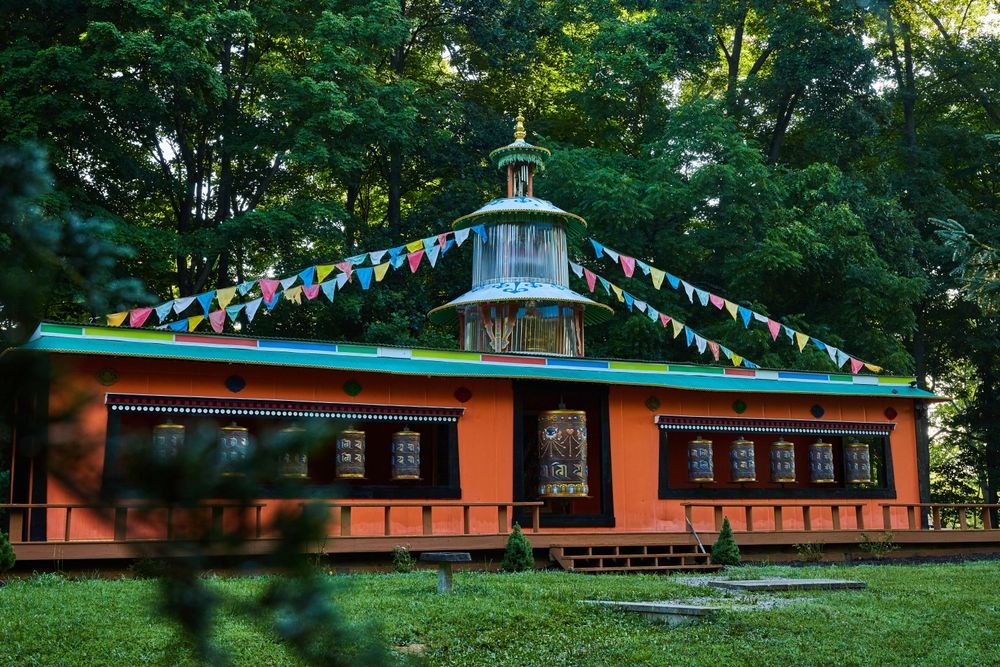 Prayer wheels at the Tibetan Mongolian Buddhist Cultural Center
