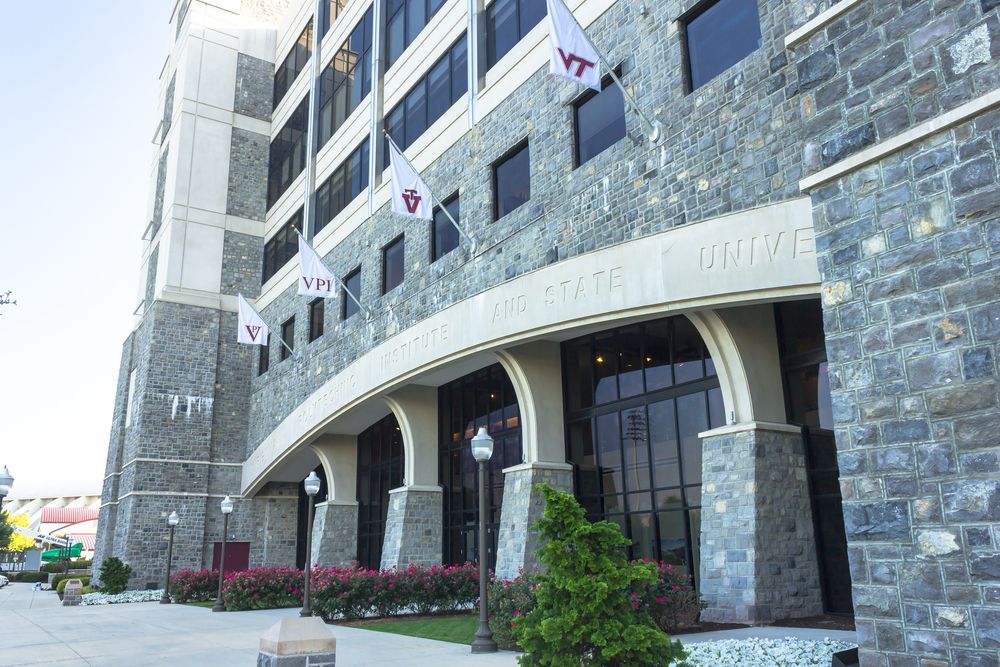 Closer exterior view of Lane Stadium