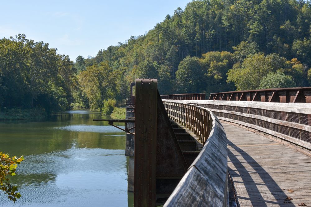 Wooden footpath over New River Junction