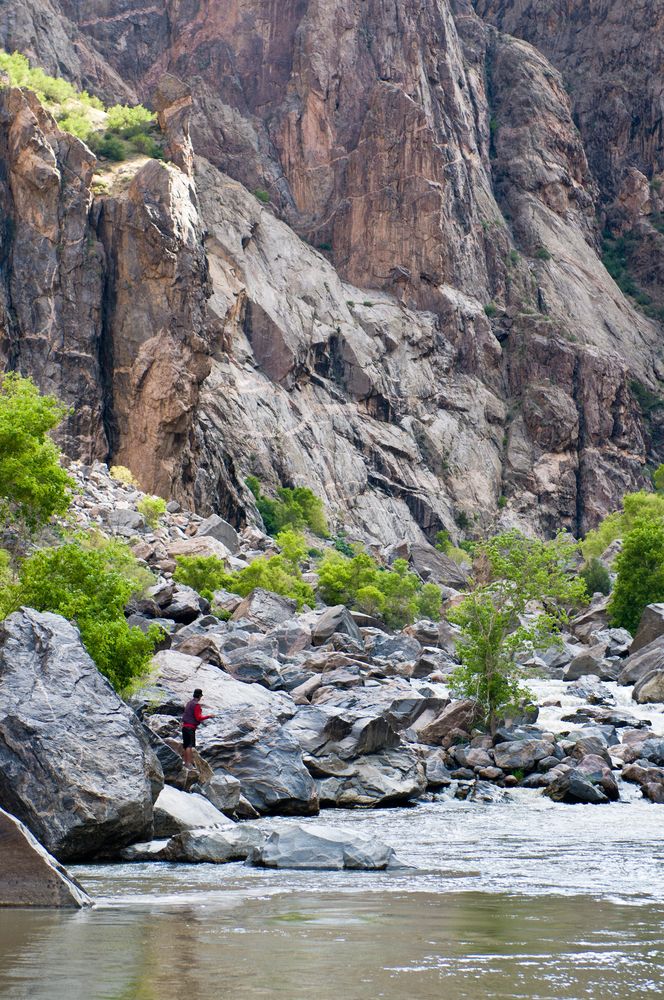 A person Fly fishing at Gunnison river