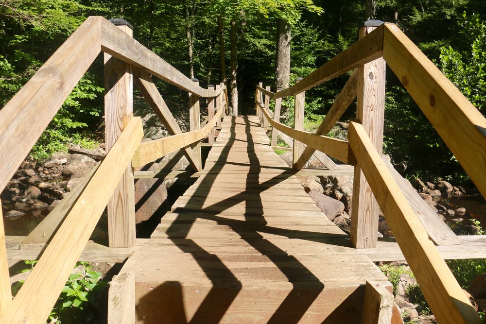 Wooden footbridge at Harriman State Park