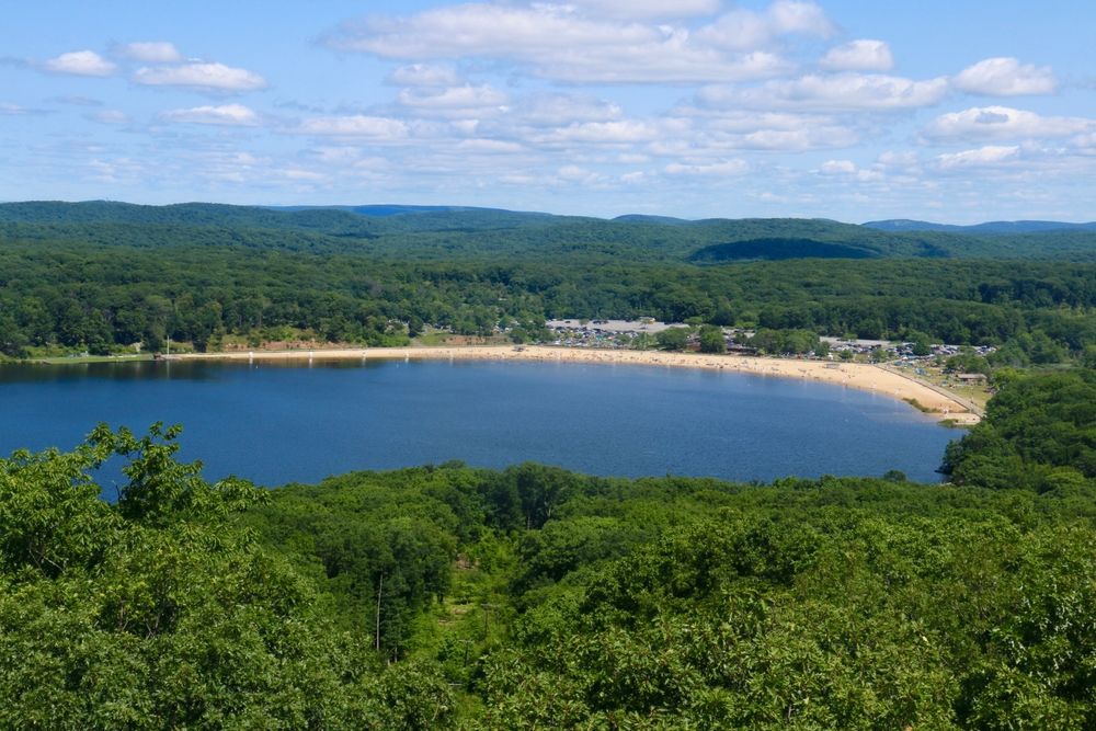 Aerial view of Lake Welch Beach