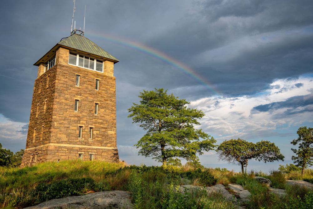Rainbow over the Perkins Memorial Tower