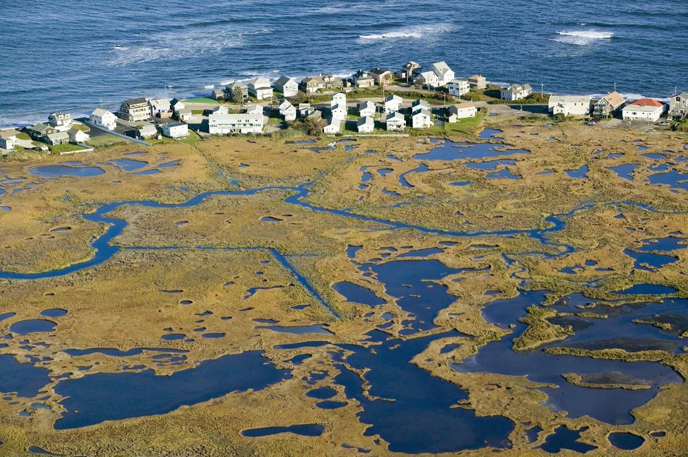 Aerial view of Rachel Carson National Wildlife Refuge