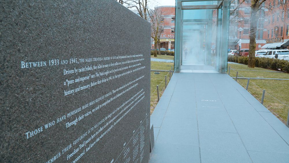 Marker at New England Holocaust Memorial