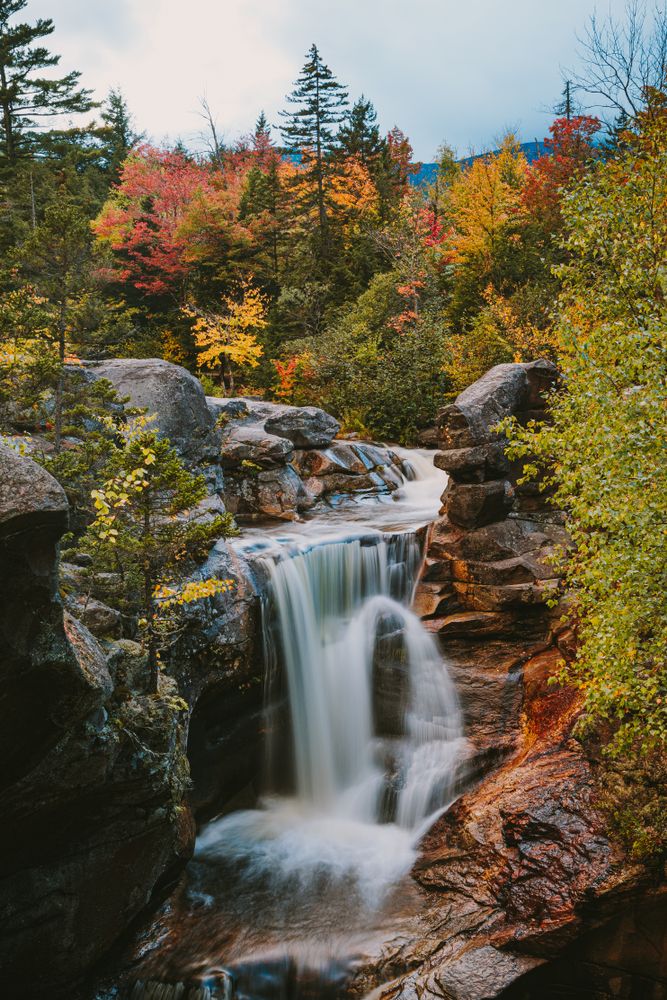 Beautiful waterfall at Grafton Notch State Park