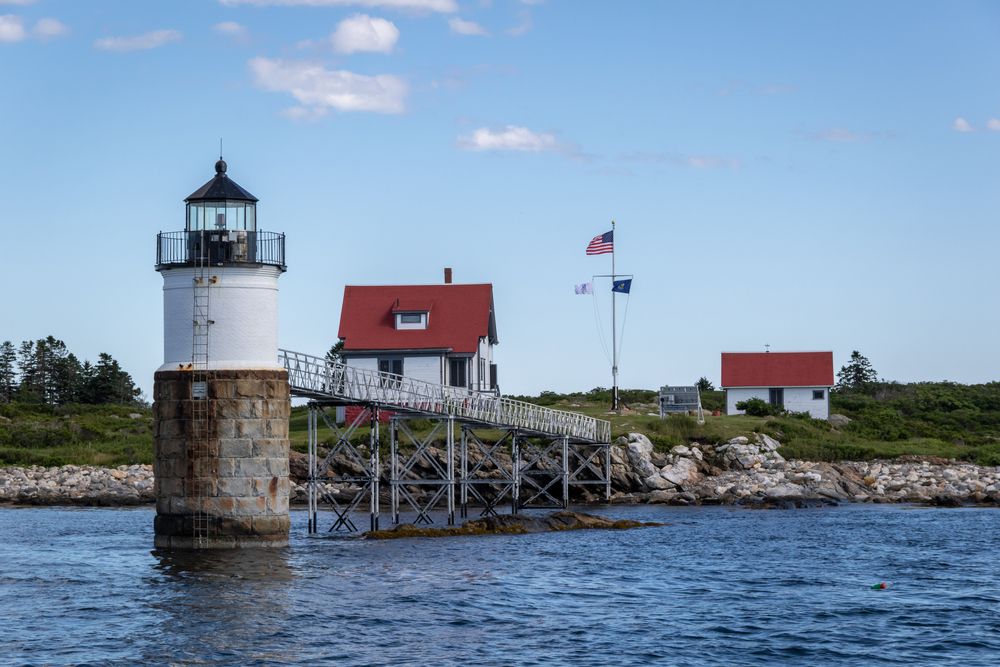 The waters below Ram Island Light