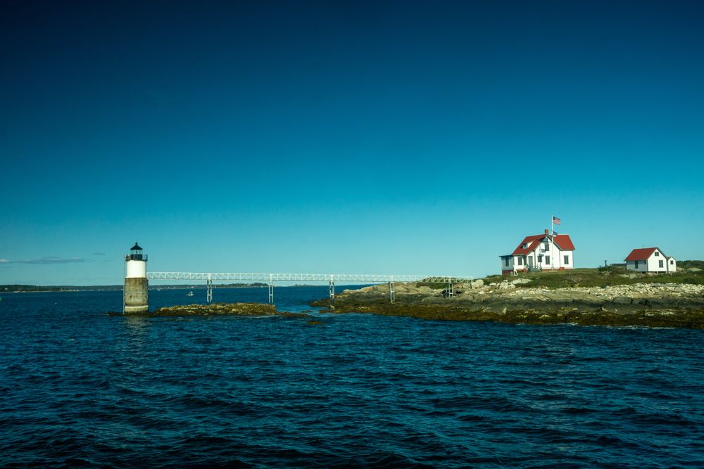 Daytime view of the Ram Island Light
