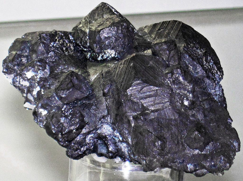 Digenite stone displayed in MBMG Mineral Museum